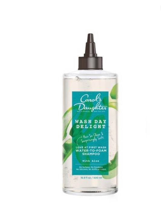 Carol's Daughter Wash Day Delight Water-to-Foam Sulfate Free Vegan Shampoo with Aloe for Curly Hair -16.9 fl oz
