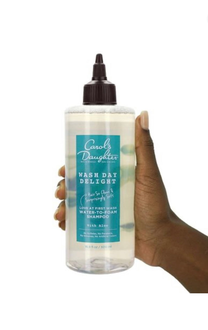 Carol's Daughter Wash Day Delight Water-to-Foam Sulfate Free Vegan Shampoo with Aloe for Curly Hair -16.9 fl oz