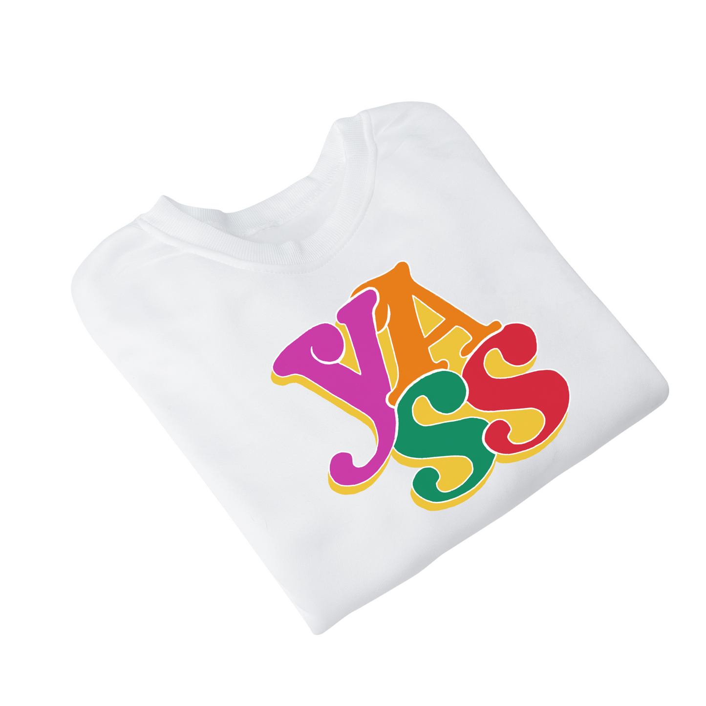 Women's Crewneck Graphic Print Sweatshirt  "YASS"