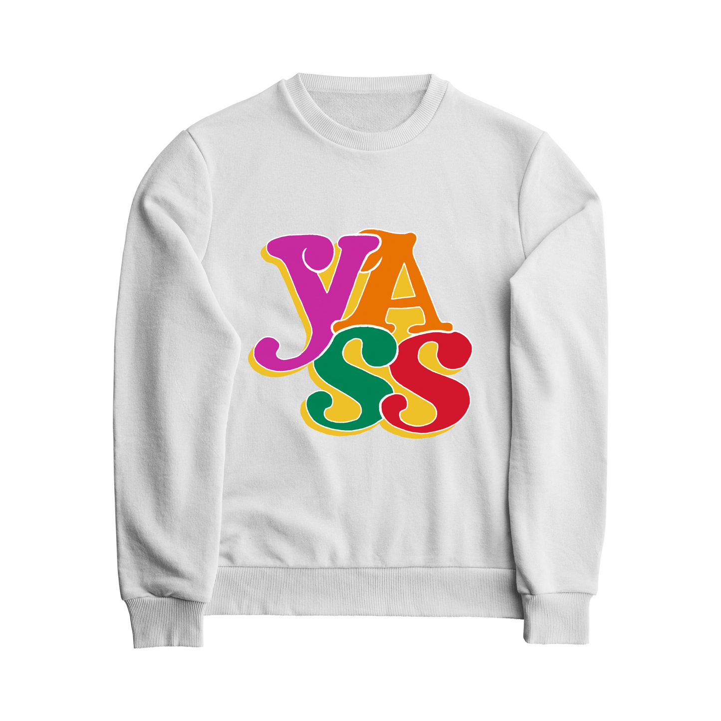 Women's Crewneck Graphic Print Sweatshirt  "YASS"