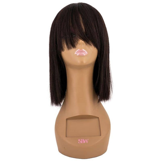 100% Virgin Human Hair Straight Bang Bob Wig- Density 130%