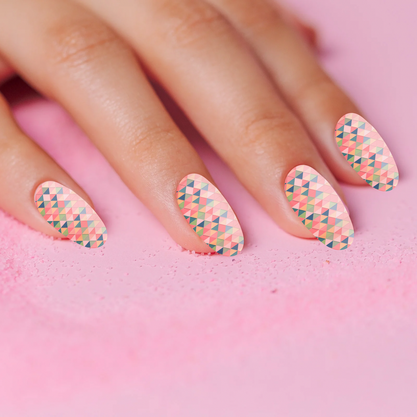 Pink Prism Water Slide Nail Wrap, Nail Art, Decal