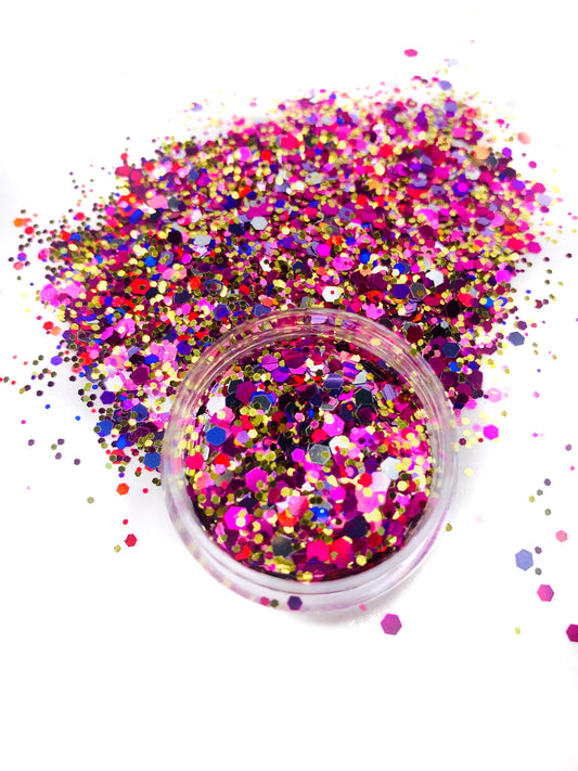 Get Festive with Madi Gras: Multi-Colored Chunky Glitter for Your Next Party or Festival Look