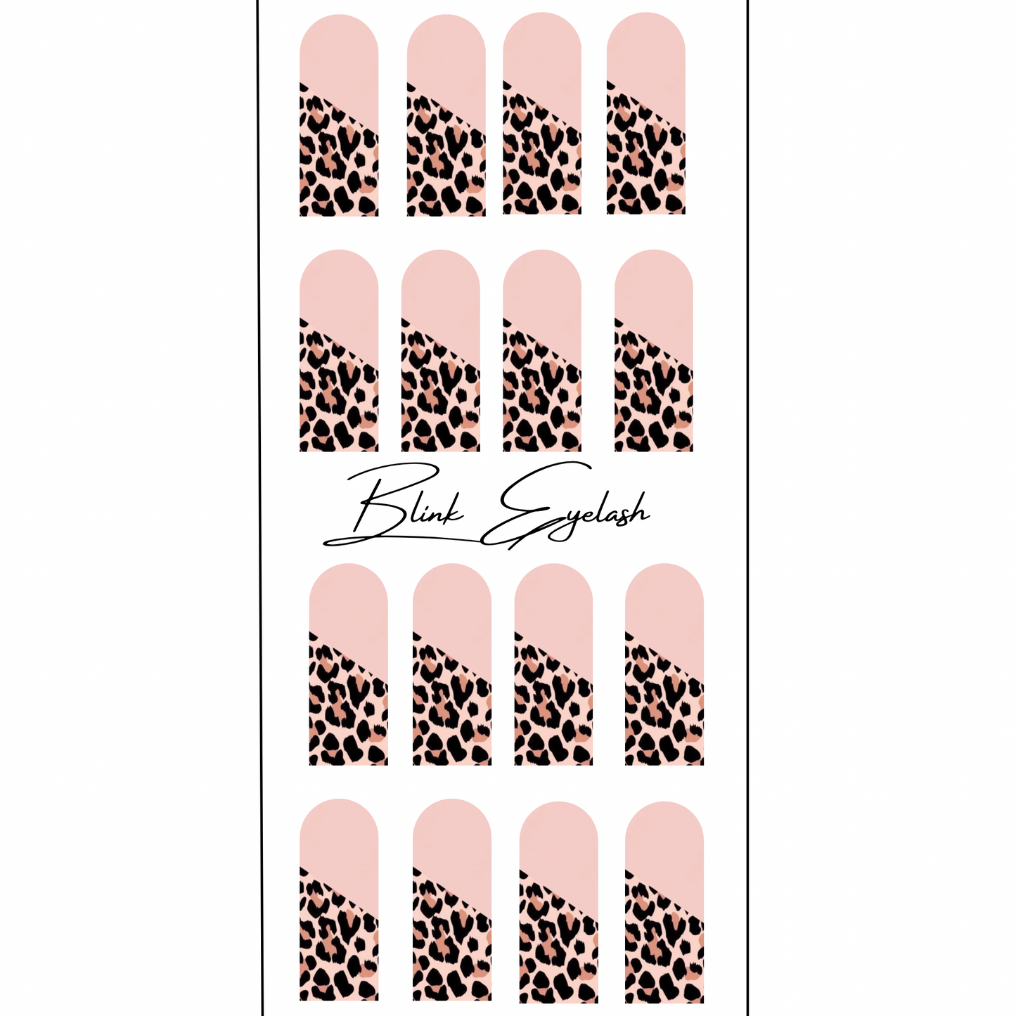 Unleash Your Inner Wild Cat with Pink Cheetah Water Slide Nail Wraps - 16pcs Blush Pink and Cheetah Pattern