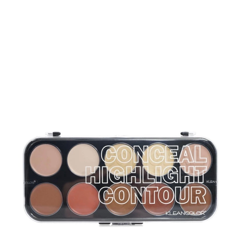 KLEANCOLOR Conceal, Highlight, Contour Kit, cream formula