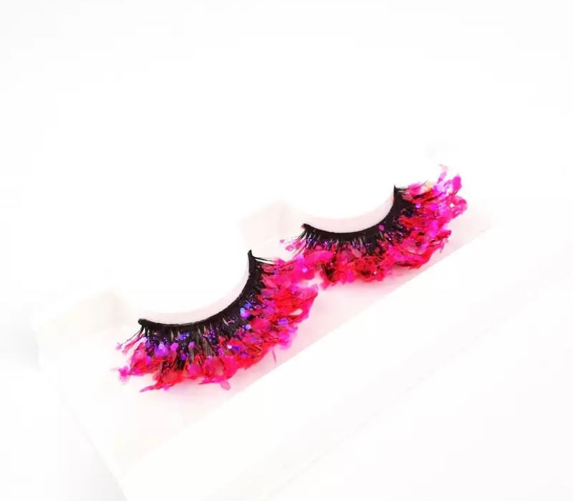 5D Mink Pink Glitter Sequin Strip Eyelash