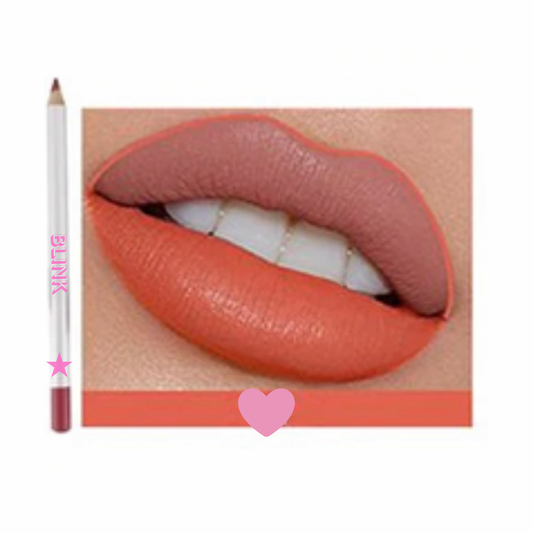 Orange Lip Liner on Model