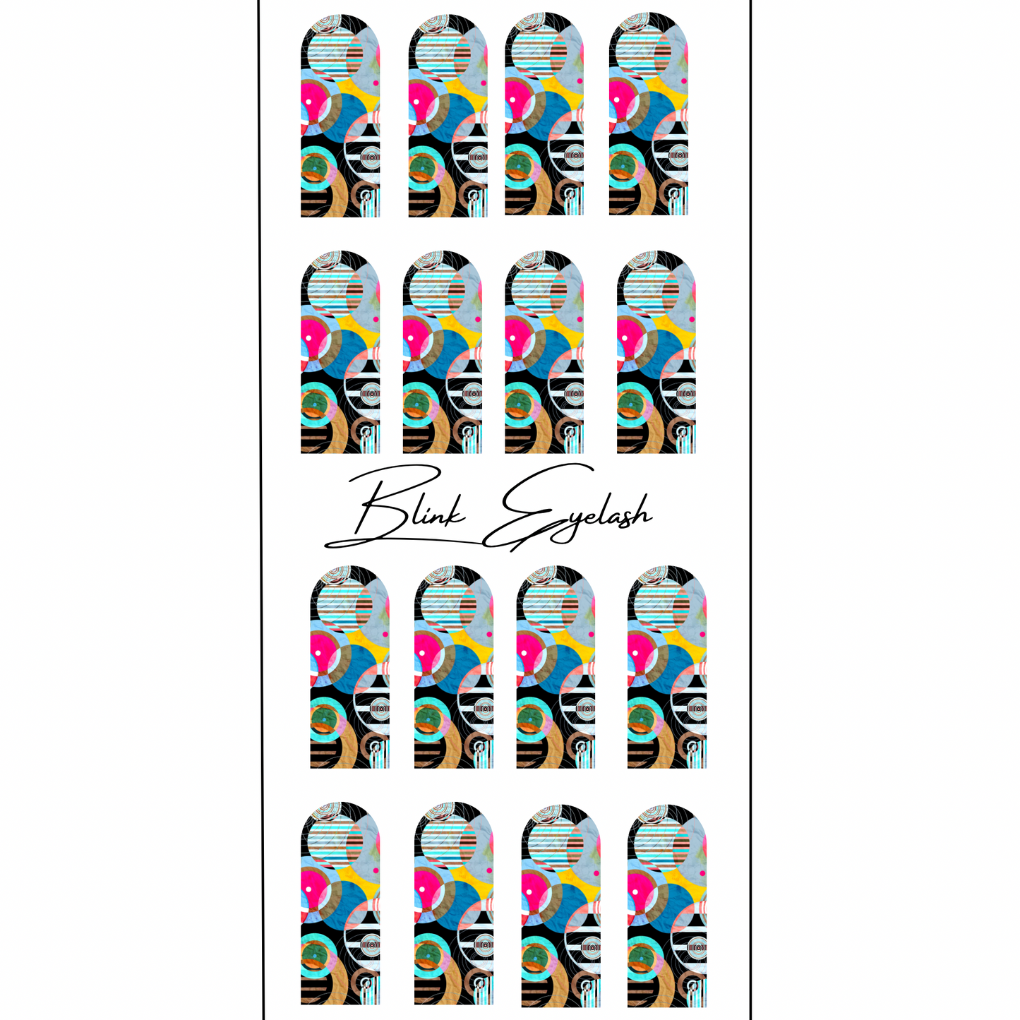 Add a Pop of Color to Your Nails with Jazzy Water Slide Nail Wraps - 16pcs Eclectic Multi-Color Pattern