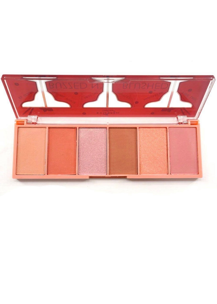 Italia Deluxe Buzzed N Blushed-Blush &Highlighter Pallette