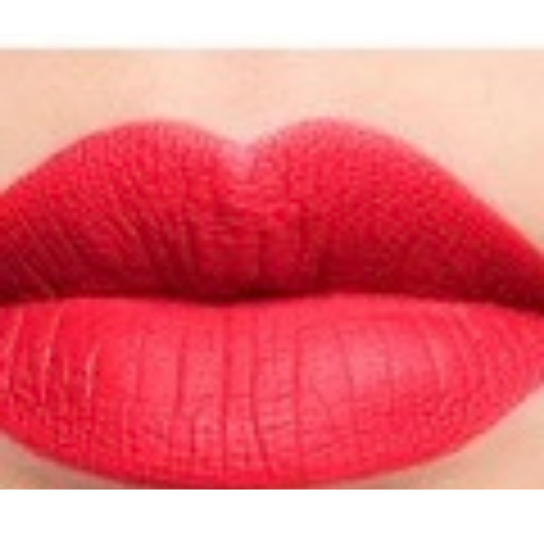 Matte Liquid Lipstick Red Orange Waterproof Lip Gloss on Model