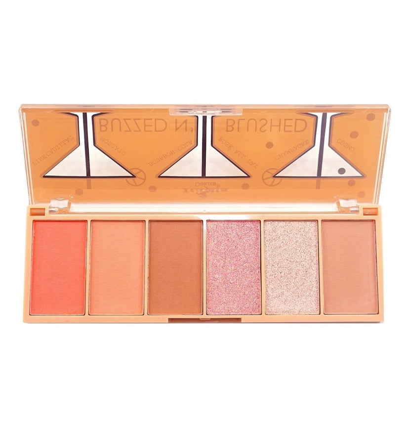 Italia Deluxe Buzzed N Blushed-Blush &Highlighter Pallette