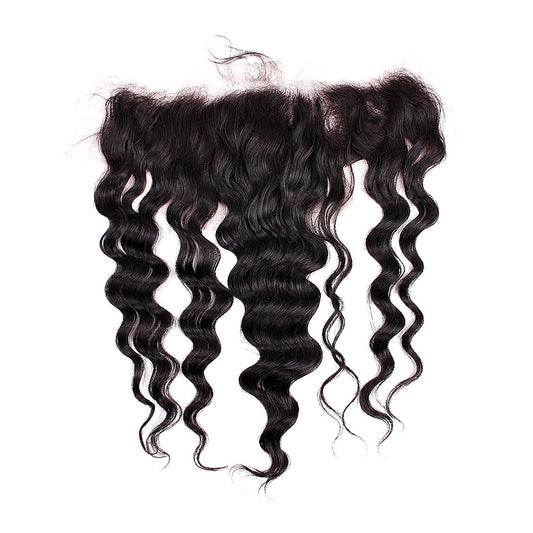 100% human Hair Virgin Brazilian Loose Wave Frontal with Lace Mesh- Natural Looking Extensions
