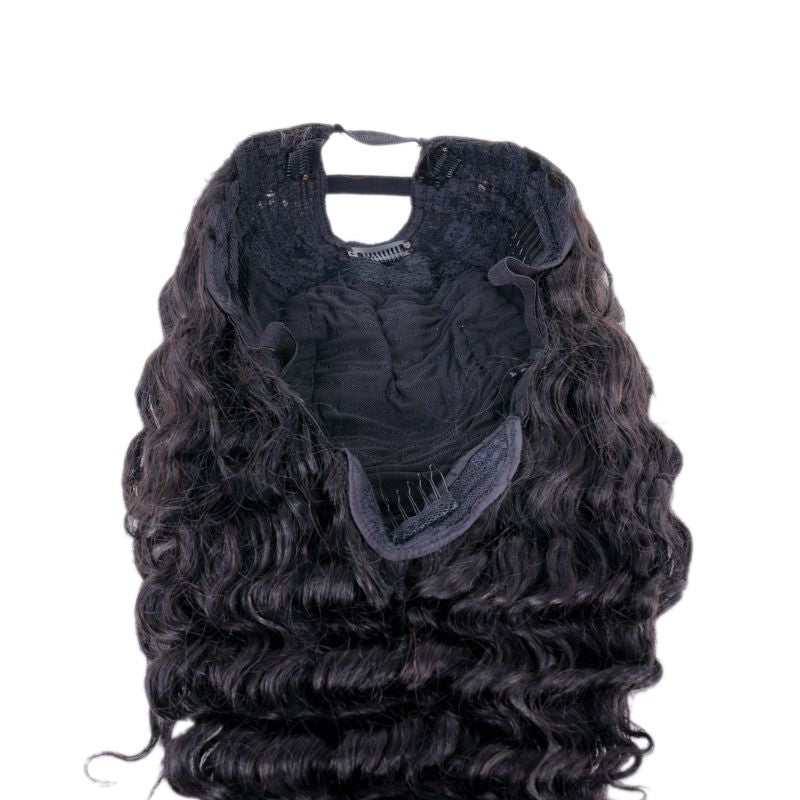 Brazilian Deep Wave U-Part Wig- 100% Human Hair Density 130%